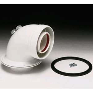 Koaksiaalinen kyynärpää 90, D100/60mm, 360° käännettävissä 45 g:n askelin