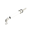 Jatkoputki sisä-/ulkopuolella 60Al/100PVC Turbo savupiippu 60Al/100PVC, jossa on kärki
