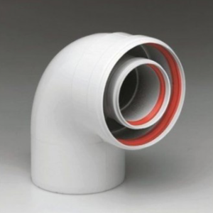 90° M-F konsentrinen mutka, Ø /125 mm, PPs